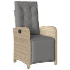 7-tlg. Garten-Essgruppe mit Kissen Beige Poly Rattan