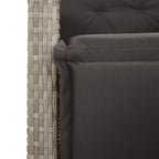 5-tlg. Garten-Essgruppe mit Kissen Hellgrau Poly Rattan