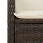5-tlg. Garten-Essgruppe mit Kissen Braun Poly Rattan