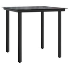 3-tlg. Garten-Essgruppe mit Kissen Grau Poly Rattan