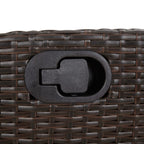 5-tlg. Garten-Essgruppe mit Kissen Braun Poly Rattan