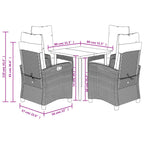 5-tlg. Garten-Essgruppe mit Kissen Braun Poly Rattan