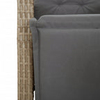 3-tlg. Garten-Essgruppe mit Kissen Beigemischung Poly Rattan
