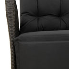 9-tlg. Garten-Essgruppe mit Kissen Schwarz Poly Rattan