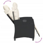 5-tlg. Garten-Essgruppe mit Kissen Schwarz Poly Rattan
