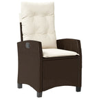 3-tlg. Garten-Essgruppe mit Kissen Braun Poly Rattan