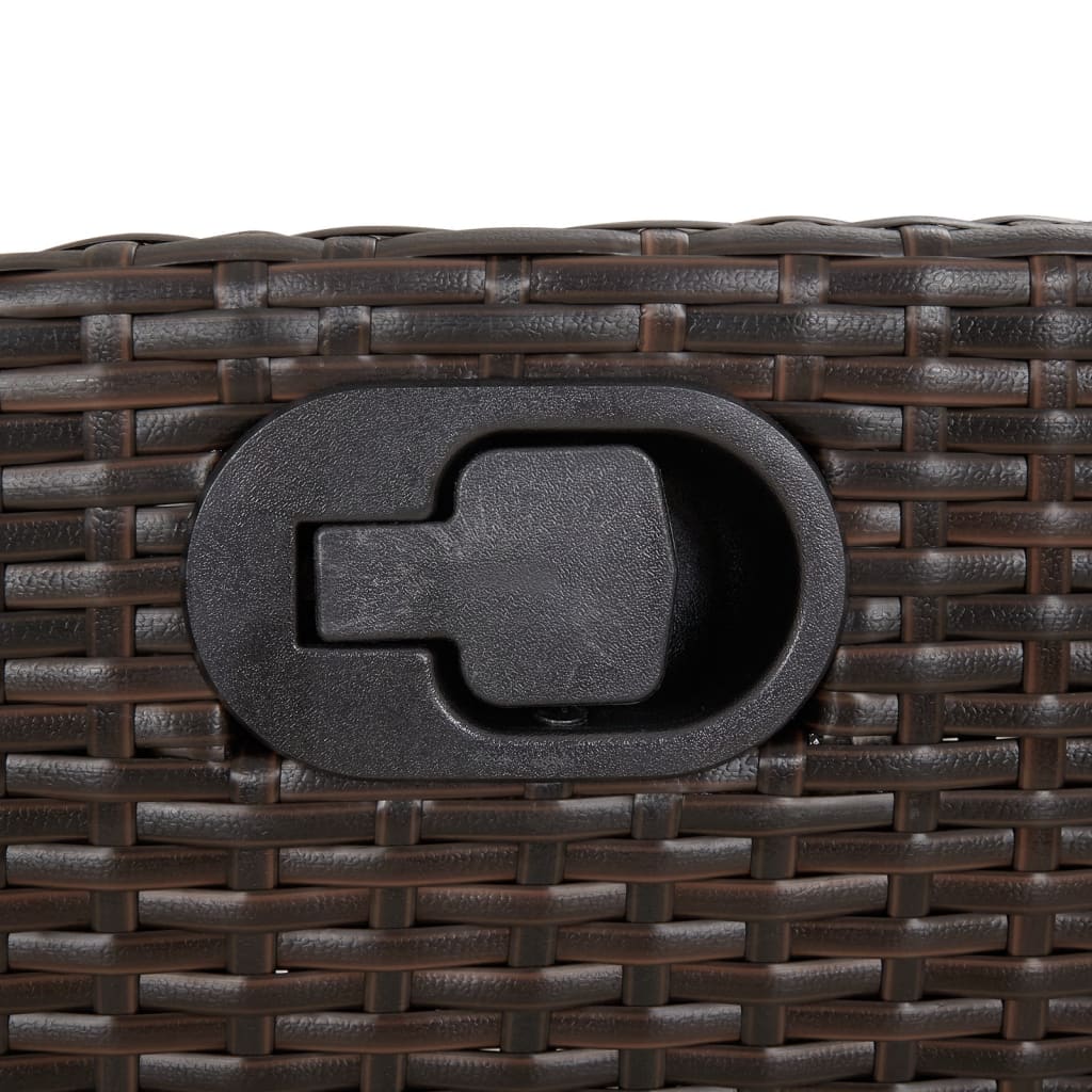 5-tlg. Garten-Essgruppe mit Kissen Braun Poly Rattan