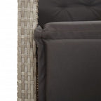 5-tlg. Garten-Essgruppe mit Kissen Hellgrau Poly Rattan