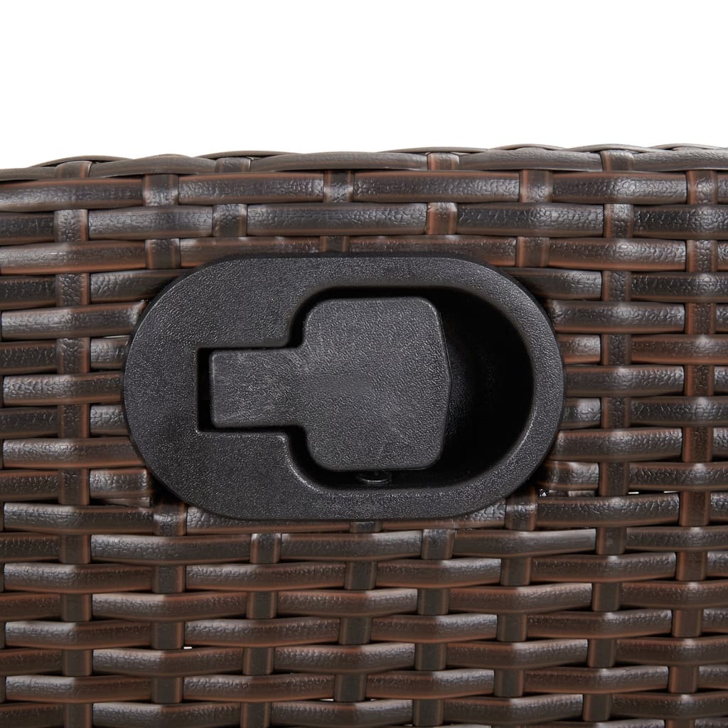 5-tlg. Garten-Essgruppe mit Kissen Braun Poly Rattan