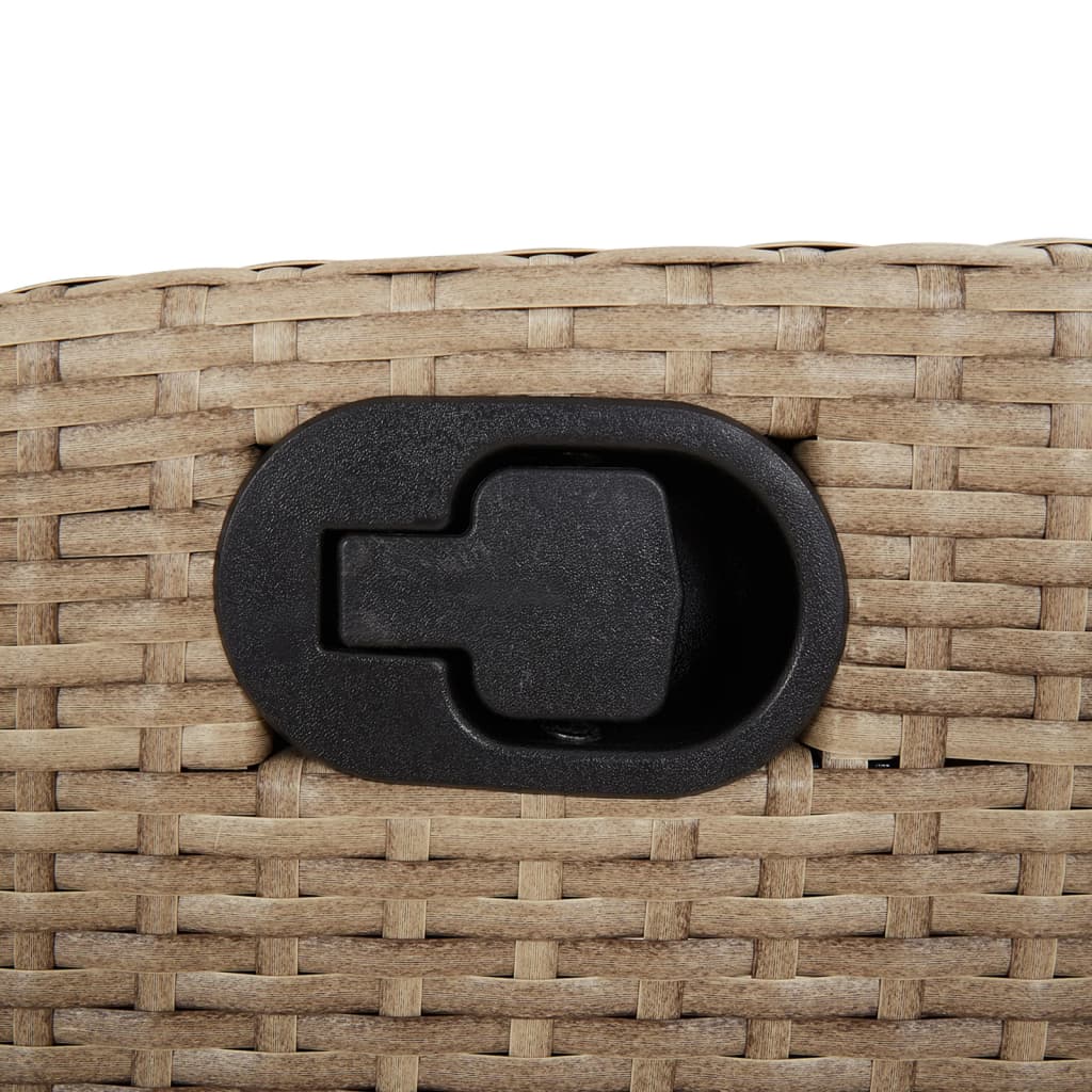 5-tlg. Garten-Essgruppe mit Kissen Beigemischung Poly Rattan