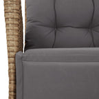 5-tlg. Garten-Essgruppe mit Kissen Beigemischung Poly Rattan