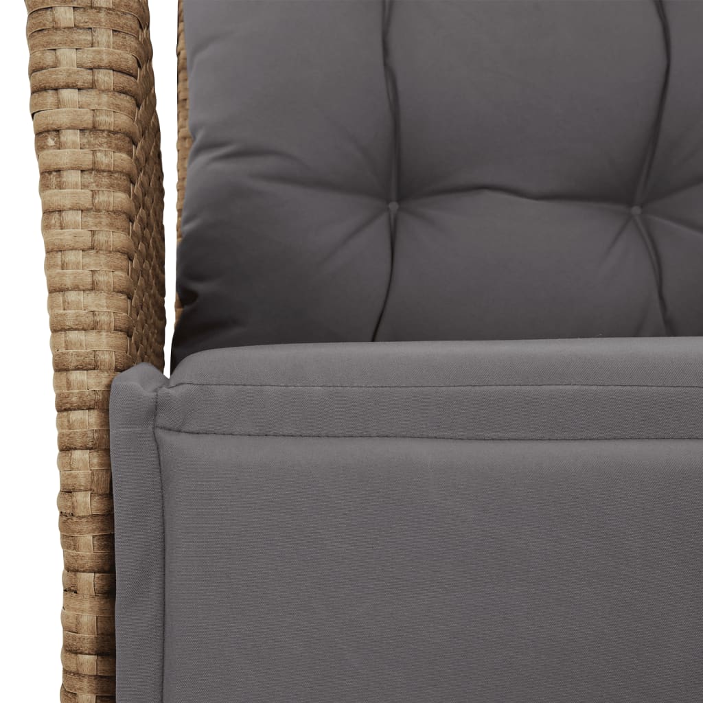 5-tlg. Garten-Essgruppe mit Kissen Beigemischung Poly Rattan