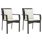 9-tlg. Garten-Essgruppe mit Kissen Schwarz Poly Rattan