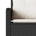 6tlg. Garten-Sofagarnitur mit Kissen L-Form Schwarz Poly Rattan