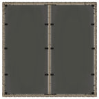 Gartentisch mit Glasplatte Grau 90x90x75 cm Poly Rattan