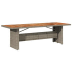 Gartentisch mit Akazienholz-Platte Grau 240x90x75cm Poly Rattan