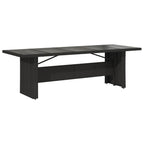 Gartentisch mit Glasplatte Schwarz 240x90x75 cm Poly Rattan