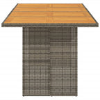 Gartentisch mit Akazienholz-Platte Grau 190x80x75cm Poly Rattan