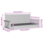Hängebank Braun 119x56x48 cm Poly Rattan