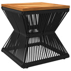 Couchtisch mit Drahtgestell Schwarz 38x38x38 cm Akazienholz