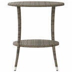 Gartenstühle Verstellbar 2 Stk. mit Tisch Grau Poly Rattan