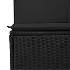 Gartenstuhl ohne Armlehnen mit Kissen Schwarz Poly Rattan