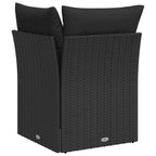 Gartensofa-Ecke mit Kissen Schwarz Poly Rattan