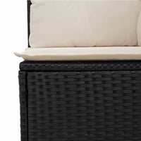 Gartensofa mit Kissen 4-Sitzer Schwarz Poly Rattan