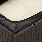 Gartensofa mit Kissen 2-Sitzer Schwarz Poly Rattan