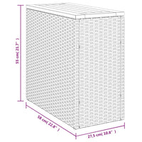 Garten-Beistelltisch Holzplatte Beige 58x27,5x55 cm Poly Rattan