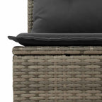 Gartensofa 2-Sitzer mit Kissen Grau Poly Rattan