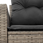 Gartensofa 2-Sitzer mit Kissen Grau Poly Rattan