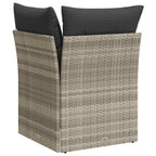 Garten-Ecksofa mit Kissen Hellgrau Poly Rattan