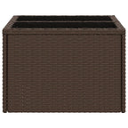 Gartentisch mit Glasplatte Braun 55x55x37 cm Poly Rattan