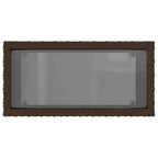 Garten-Beistelltisch mit Glasplatte Braun 58x27,5x55 cm Rattan