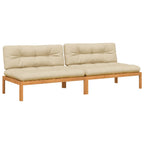 Garten-Mittelsofas aus Paletten mit Kissen 2 Stk. Akazienholz