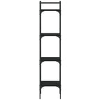 Bücherregal 4 Böden Schwarz 35x30x138,5 cm Holzwerkstoff