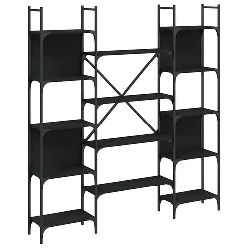 Bücherregal Schwarz 155,5x24x166,5 cm Holzwerkstoff