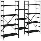 Bücherregal Schwarz 160x28,5x136,5 cm Holzwerkstoff