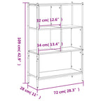 Bücherregal Grau Sonoma 72x28x109 cm Holzwerkstoff