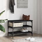 Schuhbank Schwarz 70x38,5x49 cm Holzwerkstoff