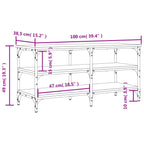 Schuhbank Grau Sonoma 100x38,5x49 cm Holzwerkstoff