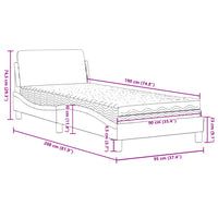 Bett mit Matratze Creme 90x190 cm Stoff