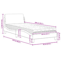 Bett mit Matratze Braun 90x200 cm Kunstleder