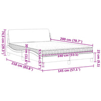 Bett mit Matratze Dunkelgrau 140x200 cm Stoff