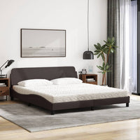 Bett mit Matratze Dunkelbraun 180x200 cm Stoff