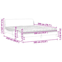 Bett mit Matratze Dunkelbraun 180x200 cm Stoff