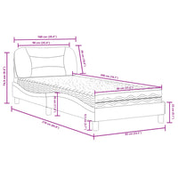 Bett mit Matratze Dunkelbraun 90x200 cm Stoff