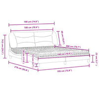 Bett mit Matratze Dunkelbraun 180x200 cm Stoff