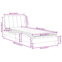 Bett mit Matratze Dunkelgrün 90x190 cm Samt